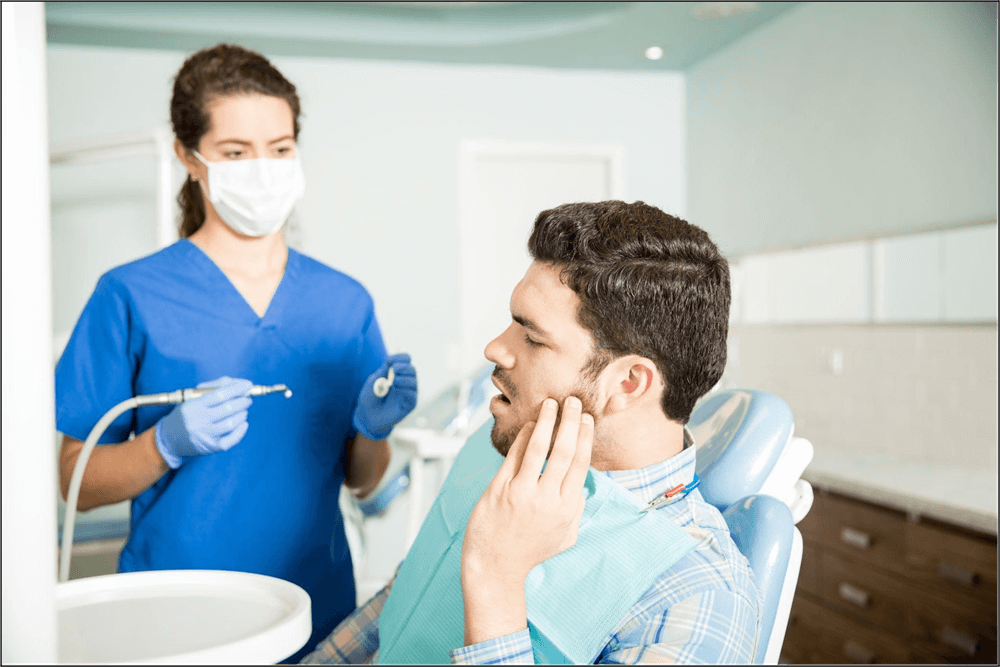 Emergency dentist near me in Ubud – patient receiving urgent dental treatment at Nusa Medica Dental Care with professional dentist assistance.